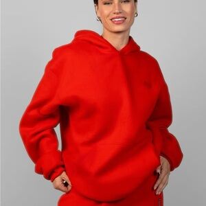 Vibrant Red Comfrt Love hoodie and sweatpants, XXL